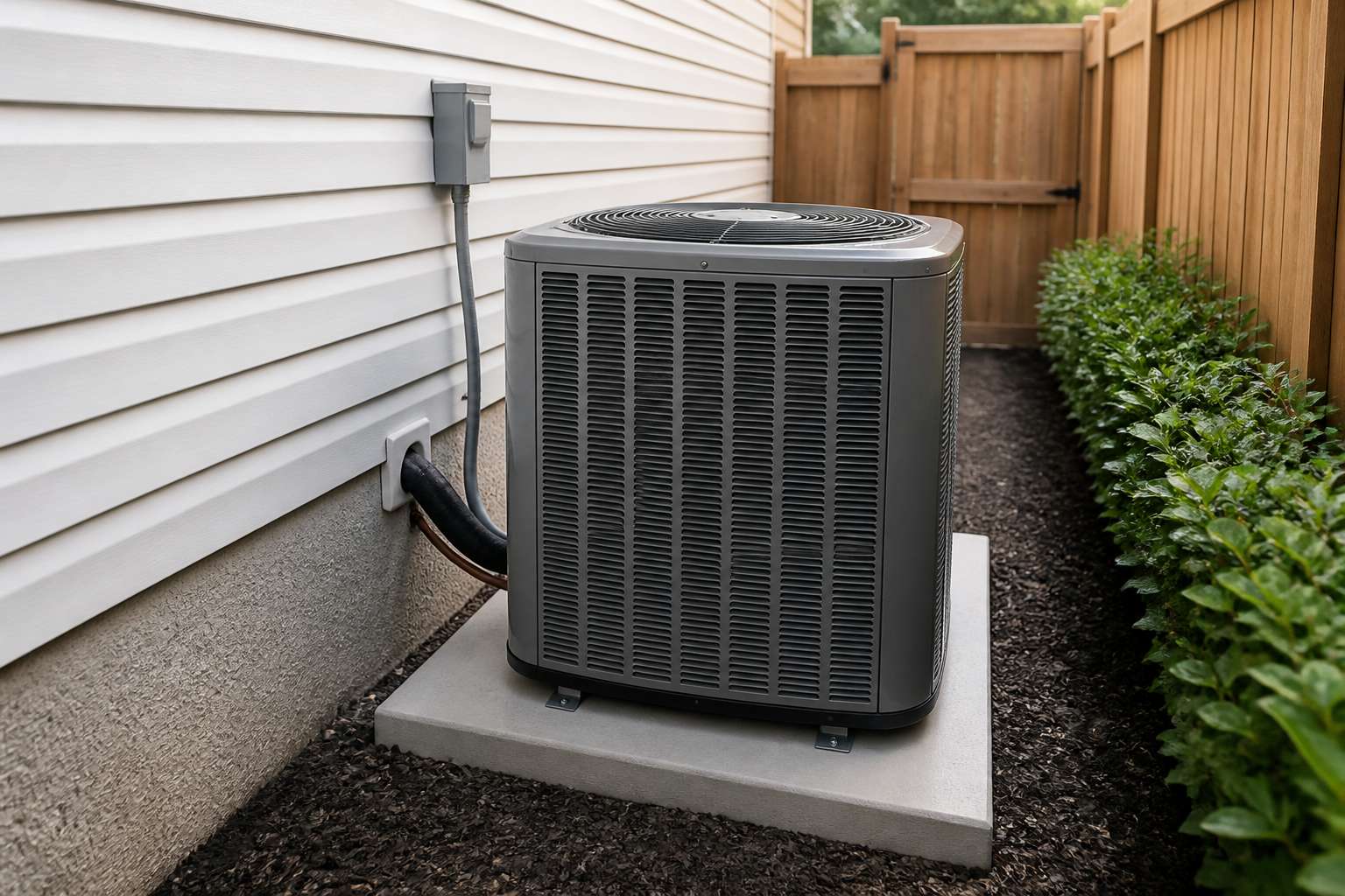 Completed outdoor condenser install