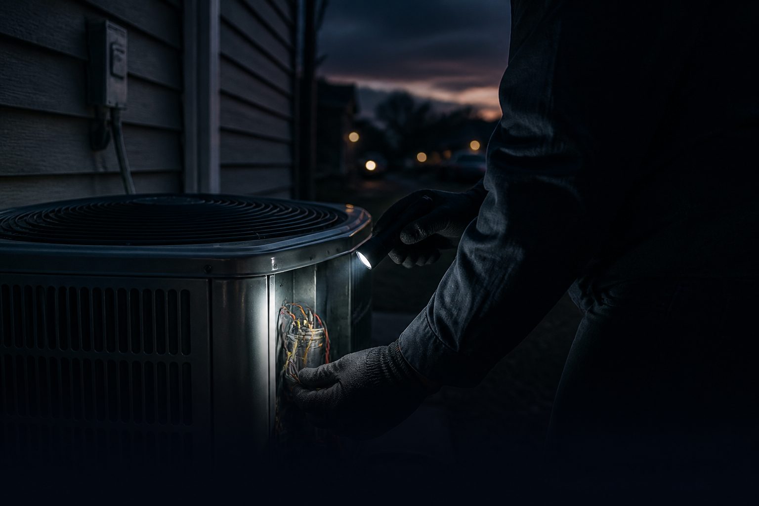 Night flashlight repair on open condenser