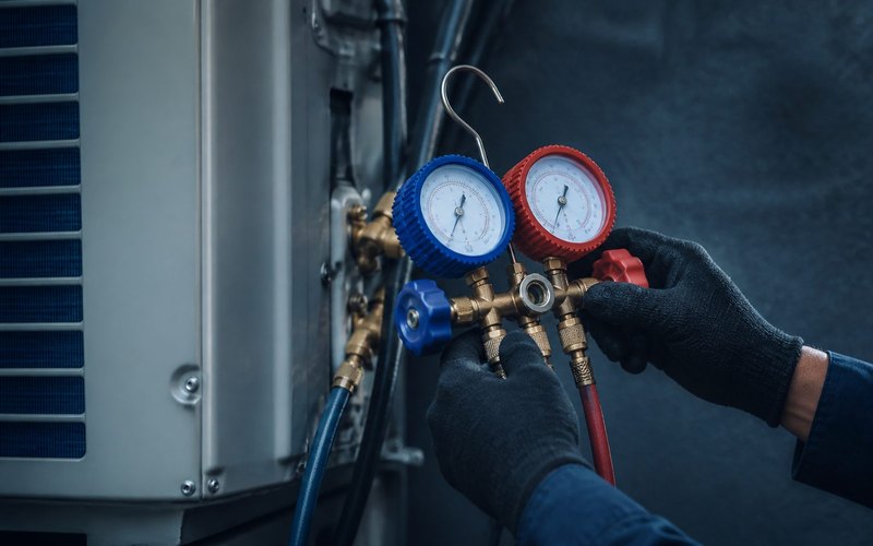 Outdoor condenser install for HVAC shops